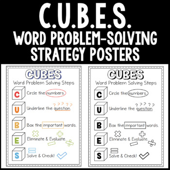 Preview of CUBES Math Problem-Solving Strategy Posters / Anchor Charts FREEBIE