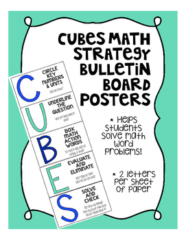 Preview of CUBES Math Strategy Bulletin Board Mini-Posters