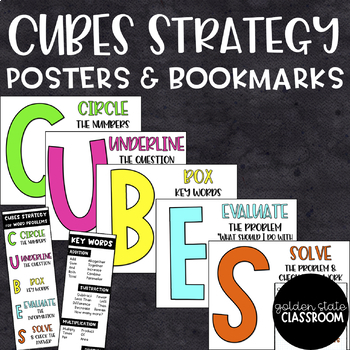 Preview of CUBES Math Strategy - Posters & Bookmarks