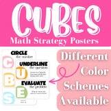 CUBES Math Strategy Posters | Word Problems | Editable | A