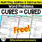 CUBES Math Strategy Word Problems Worksheet for Addition a