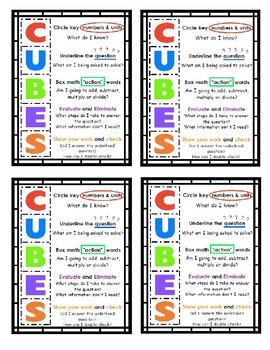 Preview of CUBES Problem Solving Desktop Bookmarks