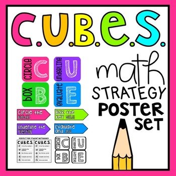 Preview of CUBES Problem Solving Math Strategy Poster Set