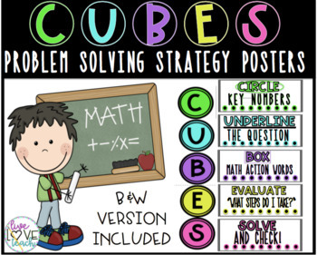Preview of C.U.B.E.S. Problem Solving Math Strategy Posters/Bulletin Board