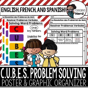 Preview of CUBES Strategy Posters & Graphic Organizer (English, Spanish, French!)