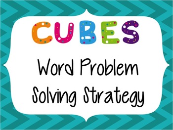 Preview of CUBES Problem Solving Strategy--Teal Chevron