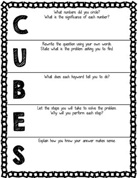 cubes problem solving worksheet