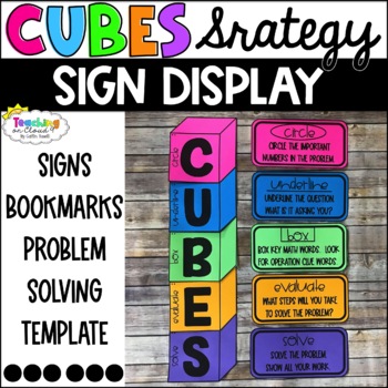 Preview of CUBES Math Strategy Posters Bulletin Board