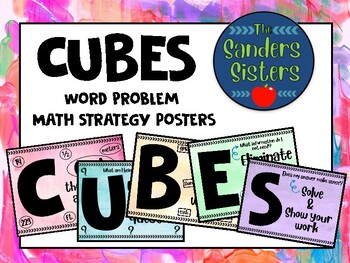 Preview of CUBES Word Problem Math Strategy Posters