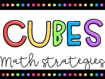 Preview of CUBES math strategies posters & workbook EDITABLE