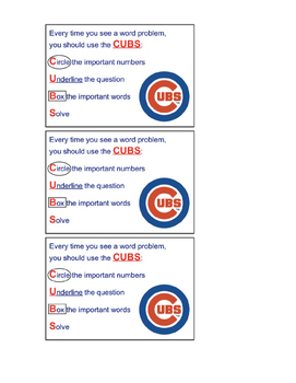 Preview of CUBS word problem strategy