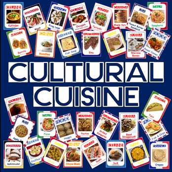 Preview of CULTURAL CUISINE- 200 A5 FOOD FLASHCARDS - food from around the world