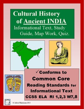 Preview of CULTURAL HISTORY of INDIA:  Informational Reading and Activities