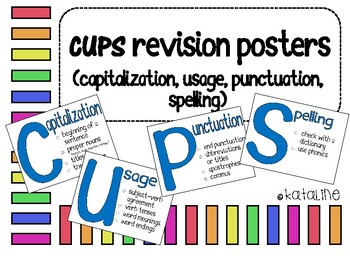 CUPS (Capitalization, Usage, Punctuation, Spelling) Posters by