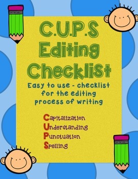 Preview of CUPS Checklist for Editing Narrative/Writing Stories