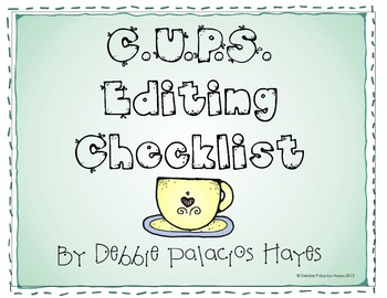 Preview of Writing: C.U.P.S. Editing Checklist
