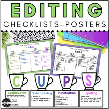 Preview of CUPS Editing Poster | Writing Center | CUPS Editing Checklist