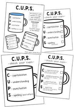 Preview of CUPS Writing Checklist Poster (C.U.P.S.)