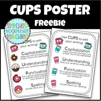 Preview of CUPS Revising and Editing Poster FREEBIE Orton Gillingham