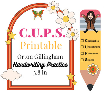 Preview of CUPS printable for students Handwriting Practice Orton Gillingham
