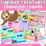 CURIOUS CREATURES Classroom Labels | Editable Name Tags, P