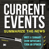 CURRENT EVENTS: News Article Summary & Analysis Template | Distance Learning