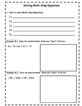 Preview of CURRICULUM / Unit Plan - Solving Equations and Word Problems