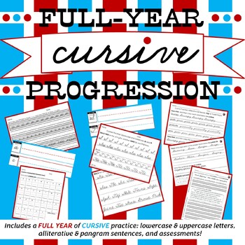 Preview of CURSIVE Handwriting Practice Progression YEAR LONG, ZB No Prep Gr. 3, 4, 5