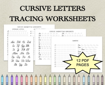 Preview of CURSIVE LETTERS TRACING | Handwriting practice | Worksheets printable