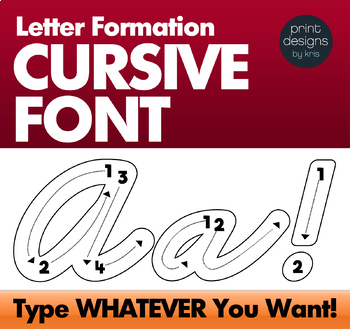 Preview of CURSIVE Letter Tracing Fun Font - Letter Formation Font - Writing Letters Font