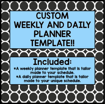 CUSTOM MADE PLAN BOOK TEMPLATE (INCLUDES WEEKLY AND DAILY TEMPLATES)