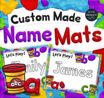 Preview of CUSTOM MADE TO ORDER Playdoh Name Mats with Custom Playdoh Font