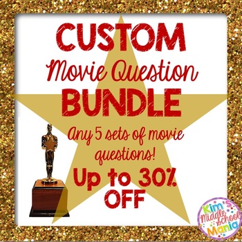 Preview of CUSTOM Movie Question BUNDLE End of Year Activity