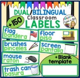 Dual Bilingual Classroom Labels BLUE for English GREEN for
