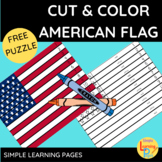 CUT & COLOR ~ AMERICAN FLAG PUZZLE