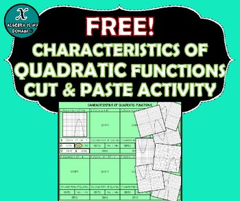 Preview of CUT & PASTE ACTIVITY - Graphs & Characteristics of Quadratic Functions