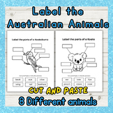 CUT & PASTE - Label the parts of Australian animals