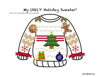 Preview of CUT & PASTE: Ugly Holiday Christmas Sweater!