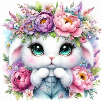 Preview of CUTE BUNNIES CLIP-ART, High-Res Printable, Fun images