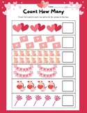 CUTE Count How Many Happy Valentine's Day Worksheet Counti