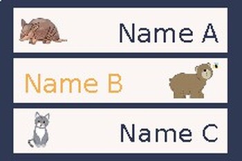 Preview of CUTE EDITABLE PHONETIC NAME CARDS