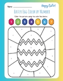 CUTE Happy Easter Color by Number Egg Printable Worksheet 