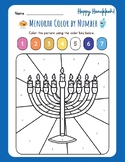 CUTE Happy Hanukkah Color by Number Menorah Printable Work