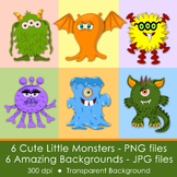 CUTE MONSTERS - CLIP ART- PNG files and PDF files to print