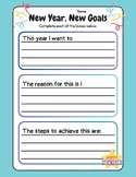 CUTE New Year New Goals Growth Mindset Worksheet Self Awar