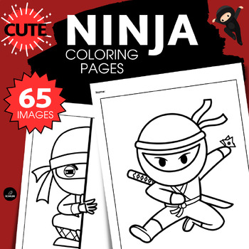 Preview of CUTE Ninja Coloring Pages | 67 pgs | Brain Break | Early Finisher | Story Prompt