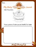 CUTE Pre-K Turkey Thankfulness Gratitude Journal: Color & 
