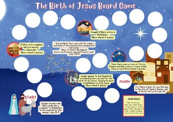 Preview of CUTE Printable Birth of Jesus Board Game Christmas Bible Verses Christian FUN
