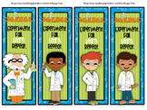 CUTE SCIENTIST BOOKMARKS (science, experiment)