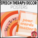 Speech Therapy Posters - 70s Retro Smiley Pastels - Speech